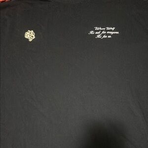 Black Graphic Tee with White Text